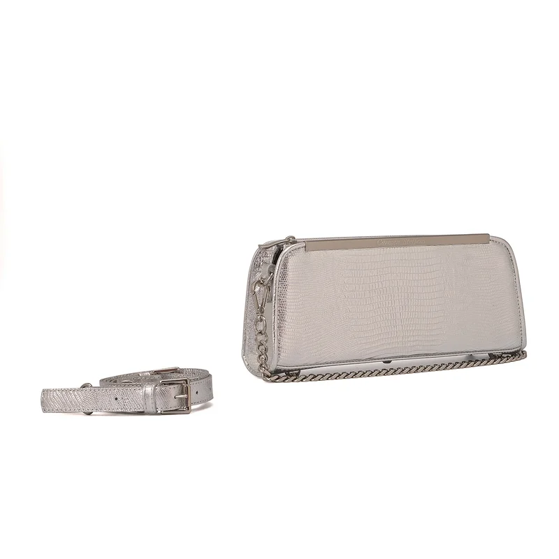 Carmen Steffens Silver Baguette Bag
